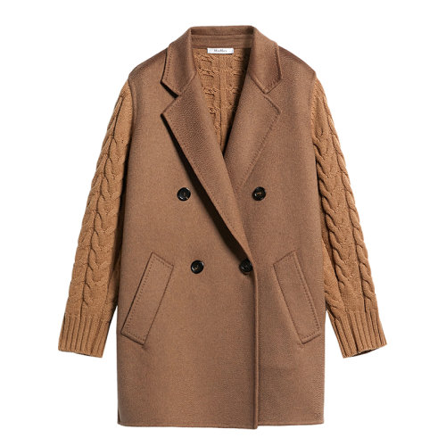 MaxMara/麦丝玛拉 22年秋冬新款 SATRAPO系列 女士驼色羊绒羊毛短款双排扣夹克1316022906003