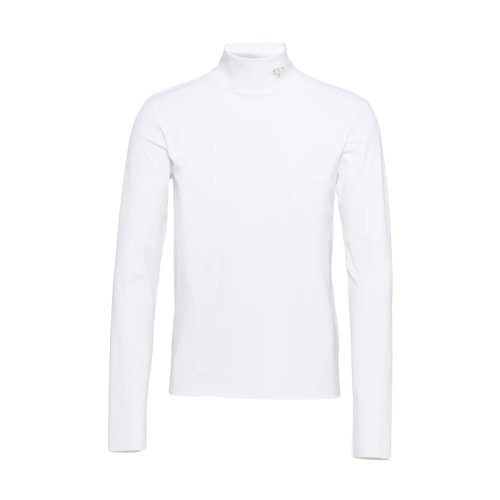 PRADA/普拉达 22年早春新款 男士白色平纹针织高圆领修身版型毛衣UJL188_1ZKS_F0009_S_211