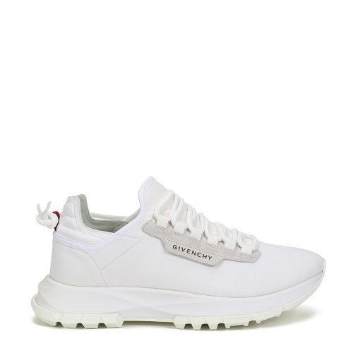 Givenchy/纪梵希 男士白色织物配皮经典字母徽标印花装饰休闲鞋运动鞋平底鞋系带鞋单鞋男鞋 BH003AH0N3-100