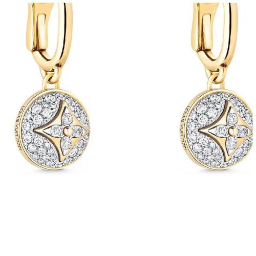  LV路易威登 22年春夏 女士 耳环 B Blossom 1*w*8K金 密镶钻石 耳坠 Q96949 预定商品2-8周发货