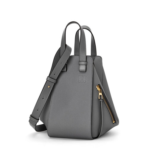  LOEWE/罗意威 22新款Hammock系列 女士小号沥青灰色柔软粒面牛皮革单肩斜挎手提吊床包A538S35X51-1640
