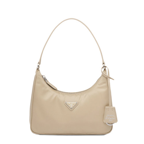 PRADA/普拉达 经典Re-Edition 2005系列 女士沙漠黄色尼龙材质皮革肩带金属徽标迷你手袋单肩包1NE204_R064_F0F24