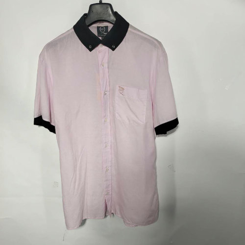 Alexander McQueen/亚历山大麦昆 粉色男士短袖衬衫(瑕疵折扣）