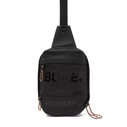 BURBERRY/博柏利  Horseferry系列 男士黑色大号涂层帆布Horseferry印花手提单肩背包80365541