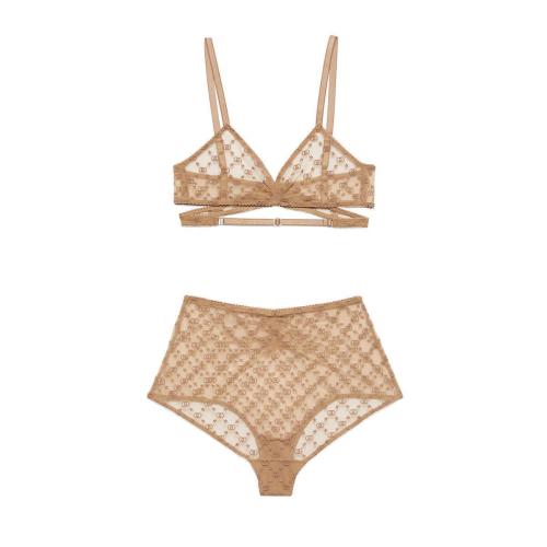 GUCCI古驰 22年秋冬 女士 GG星星薄纱内衣套装 695771 XUAEB 6851