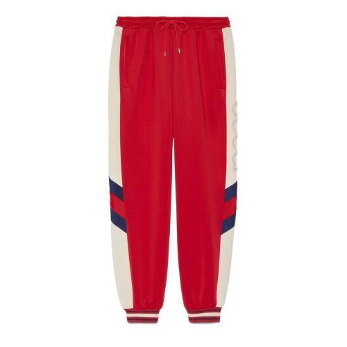  GUCCI古驰 22年秋冬 男士 饰织带氯丁橡胶慢跑长裤 715190 XJETH 6480