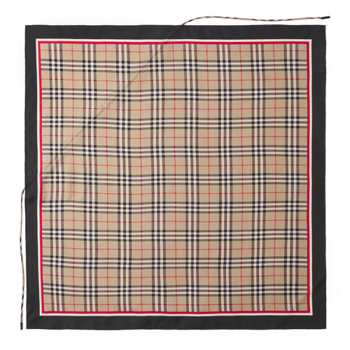 BURBERRY/博柏利 抽绳细节 Vintage 格纹丝质方巾 80417341