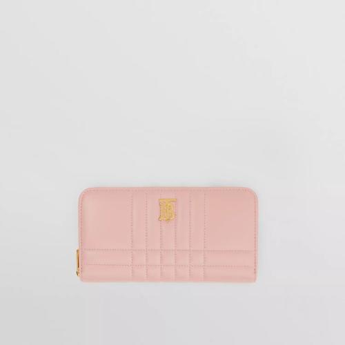 BURBERRY 22年秋冬 女士 Lola – 绗缝皮革萝纳全拉链钱夹 80626981