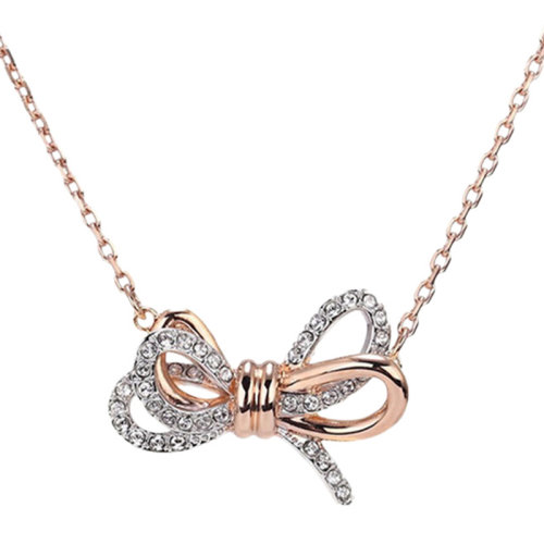 Swarovski/施华洛世奇 蝴蝶结系列女士仿水晶浪漫永恒时尚蝴蝶结吊坠锁骨链项链 54406 多色可选