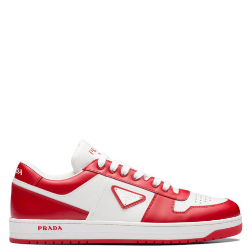 PRADA/普拉达 22年早春新款 Downtown系列 男士白色/漆红色皮革运动鞋2EE364_3LKG_F0O3N