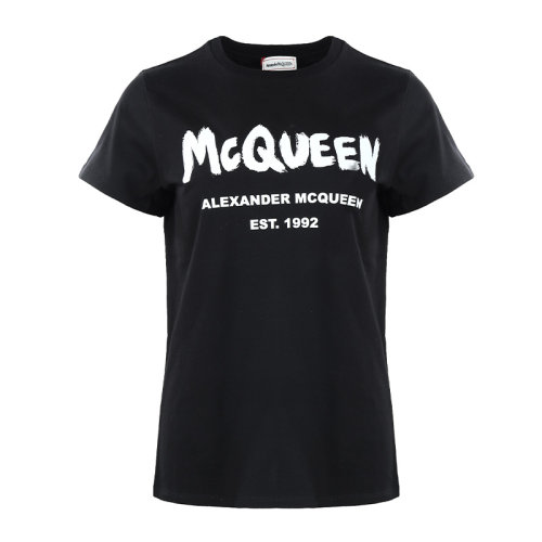 Alexander McQueen/亚历山大麦昆22春夏字母徽标印花女士短袖T恤 608614QZAD3