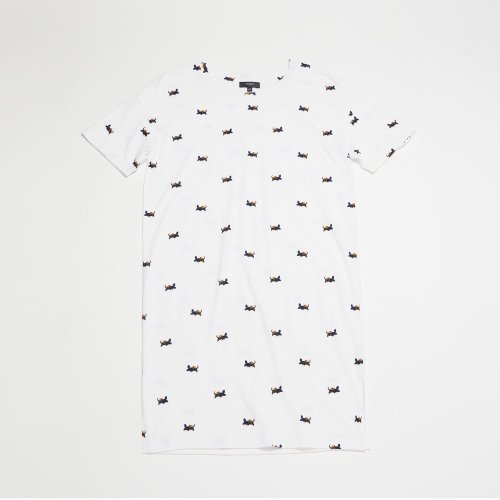 SHOKAY/绣嘉 环保棉小牦牛印花女睡衣/家居服T恤裙