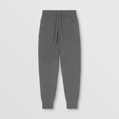  BURBERRY 22年秋冬 女士 专属标识装饰羊绒混纺慢跑裤 80586061