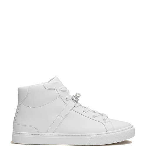 HERMES/爱马仕 22年秋冬新款 Daydream系列 男士白色牛皮革Kelly搭扣高帮运动鞋H212904ZH90400