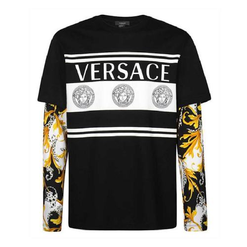  VERSACE/范思哲 男士黑色棉质长袖T恤 A86389A236035 A7027