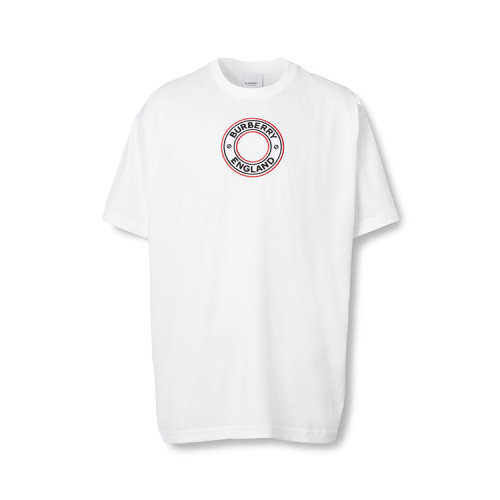 BURBERRY/博柏利 徽标图案嵌花棉质宽松男士短袖T恤衫 80370481