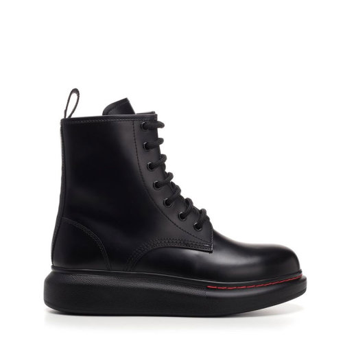 Alexander McQueen/亚历山大麦昆   及裸靴 马丁靴 女士黑色皮革短靴 586394WHX511000
