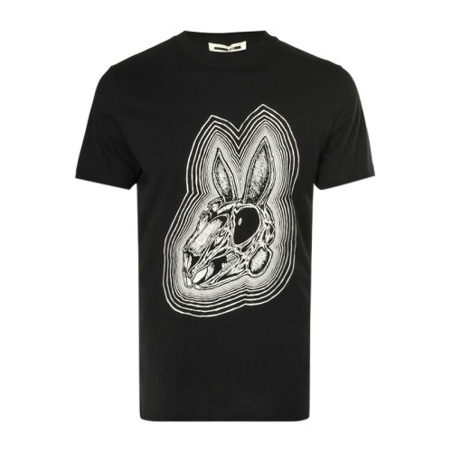 Alexander McQueen/亚历山大麦昆  男装 服装黑色棉质图案印花 男士短袖T恤