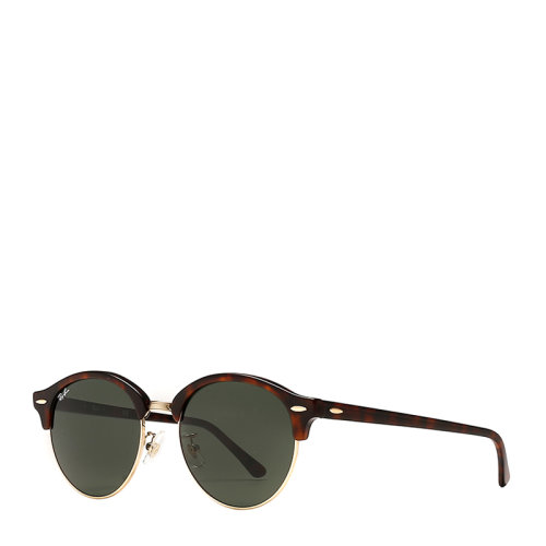 【SALE】Ray-Ban/雷朋 时尚潮流圆形半框男女款太阳镜玳瑁色镜框绿色镜片眼镜墨镜 RB4246 51mm RayBan 雷朋