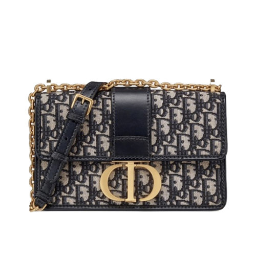DIOR/迪奥 Oblique印花 30 Montaigne 蒙田盒子包 刺绣老花满印 金属链条单肩斜挎包 女包 M9208UTZQ_M928
