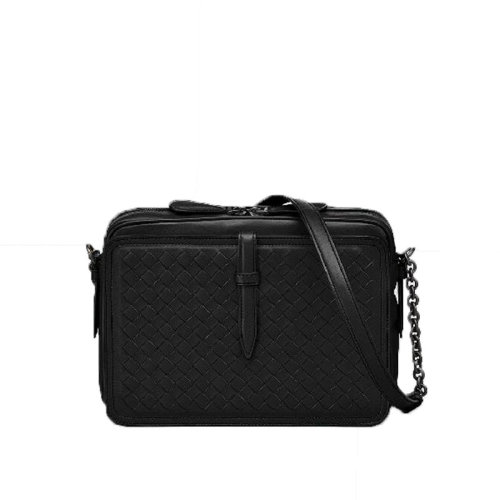 Bottega Veneta/葆蝶家 女士黑色皮质单肩包396485VAUQ11000