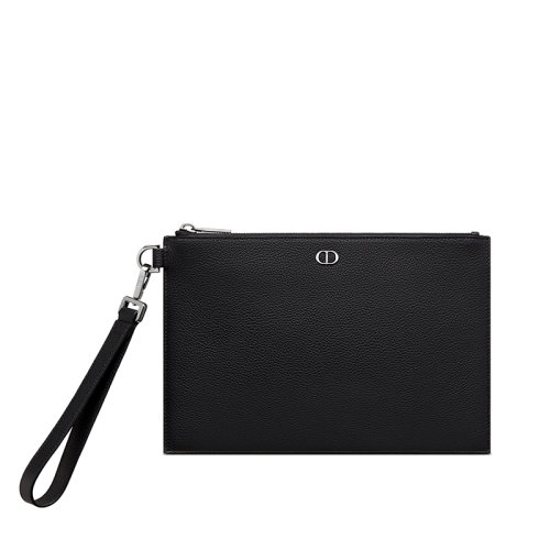 DIOR/迪奥 POCHETTE A5黑色粒面小牛皮配可拆卸皮革肩带手提包2ESCA338CDI_H00N