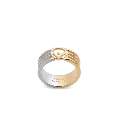 FENDI/芬迪  F IS FENDI系列 女士金色钯色金属新Fendi徽标戒指8AG796A44FF0F0N