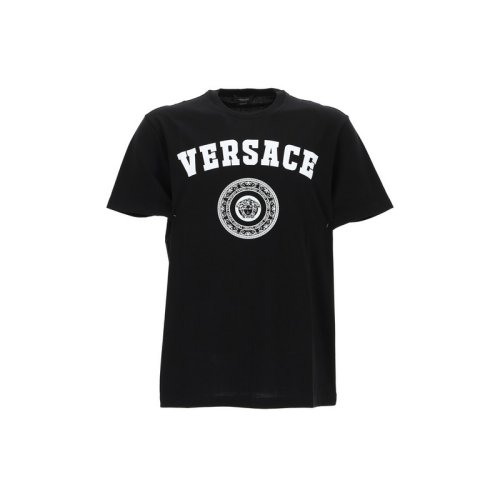  VERSACE/范思哲 女士黑色棉质短袖T恤 1005194 1A03485 1B000 PLFSX