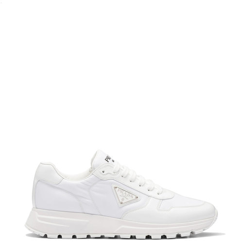 PRADA/普拉达 22年新款 PRAX 1系列 男士白色再生尼龙和亮面皮革运动鞋2EE369_3LF5_F0009_F_G000