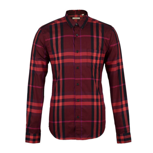BURBERRY/博柏利男装 服饰 经典格纹 红色格子 棉质衬衣  男士长袖衬衫 3929743