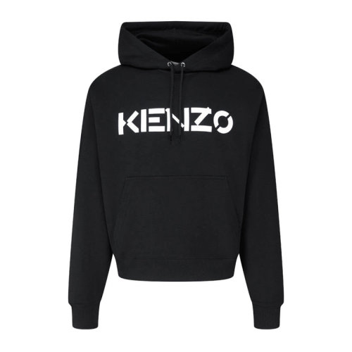 KENZO/高田贤三 男士黑色徽标印花连帽衫卫衣长袖男装上衣 FA65SW3004MD-99
