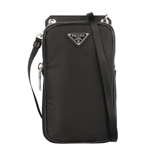 PRADA/普拉达 男女同款 黑色尼龙时尚手机包单肩包 2ZT012-2DMI-F0002