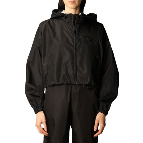 PRADA/普拉达  女装 女士 黑色尼龙连帽夹克外套 29X900-1WQ8-F0002