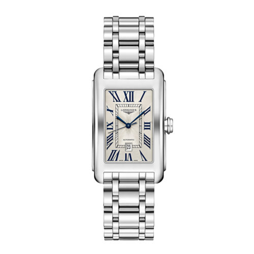 LONGINES/浪琴 黛绰维纳系列 自动机芯长方形钢链银盘男表 27.70 X 43.80毫米L5.757.4.71.6