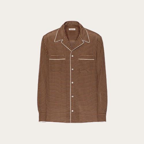  VALENTINO华伦天奴 22年秋冬 男士 长袖衬衫 CHEMISE STYLE PYJAMA EN SOIE A_VEC IMPRIMé MI