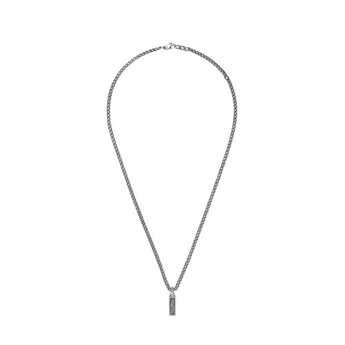 GUCCI/古驰 22春夏新款 925纯银灰绿色珐琅马衔索链徽标长方形吊坠678714J84109071