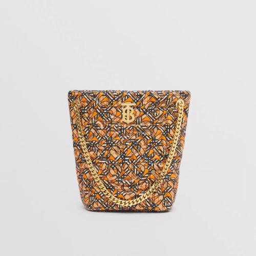  BURBERRY 22年秋冬 女士 Lola – 小号绗缝羔羊皮专属标识萝纳水桶包 80569161