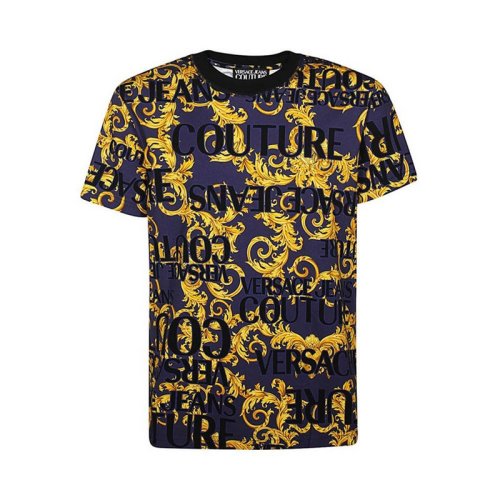  VERSACE JEANS COUTURE 男士黑色棉质短袖T恤 B3GVA7SA S0630 200 PLFSX