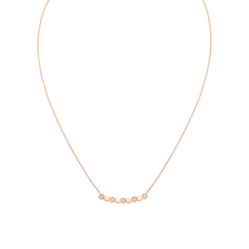 Chaumet/尚美 Bee My Love系列 女士18k金玫瑰金半镶切割钻石项链083983