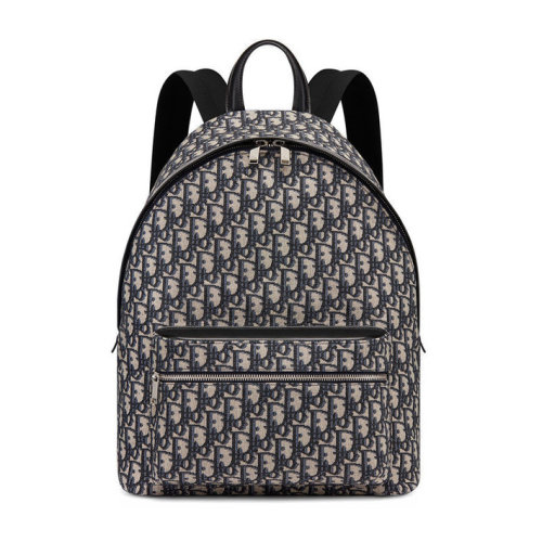 DIOR/迪奥  Dior Oblique男士黑色帆布拼粒面小牛皮双肩包 1VOBA088YKY_H28E