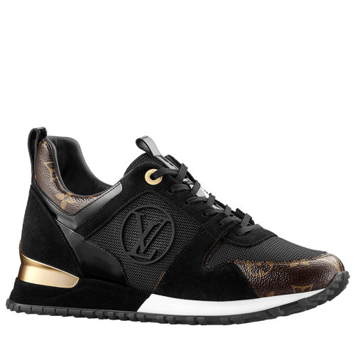 预定1个月 Louis Vuitton/路易威登女士黑色小牛皮和专利Monogram帆布运动鞋逃跑1A3CW5