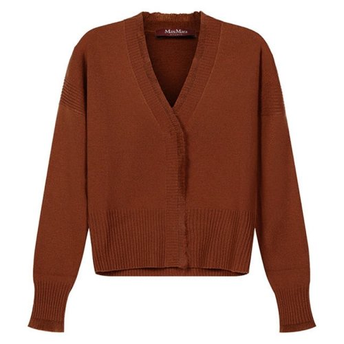  MaxMara/麦丝玛拉 女士红棕色棉质针织衫/毛衣 MUSCARI-005 PLFSX