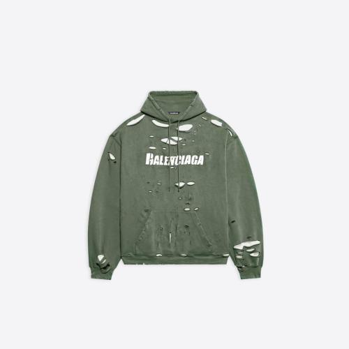  BALENCIAGA巴黎世家 22年春夏 男士 卫衣 Destroyed 连帽衫 659403TKVB63011 预定商品1-3周发货