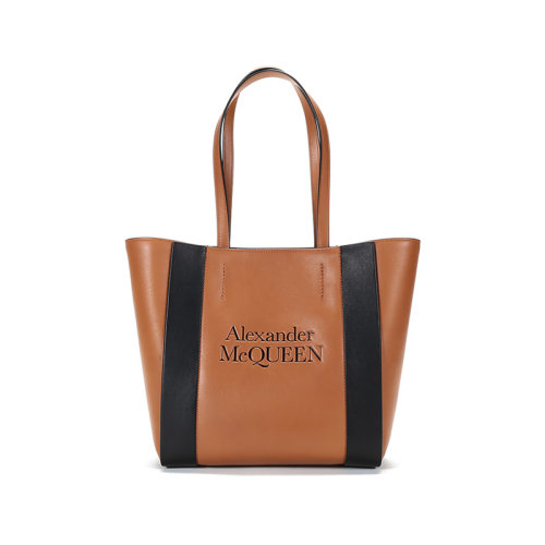 Alexander McQueen/亚历山大麦昆 女士皮革小号Signature Shopper手提单肩包托特包 653657 1X3G1