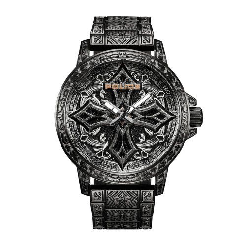 Police/警察 礼盒装送手链防水石英表钢带男士腕表PL.15530CRS-SET5