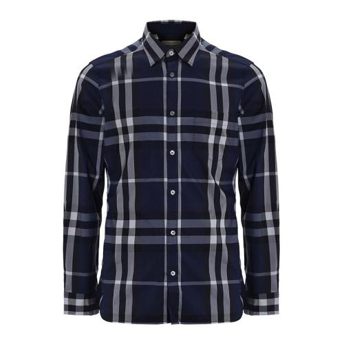  BURBERRY/博柏利 男士深蓝色格纹长袖衬衣 3954494 PLFSX