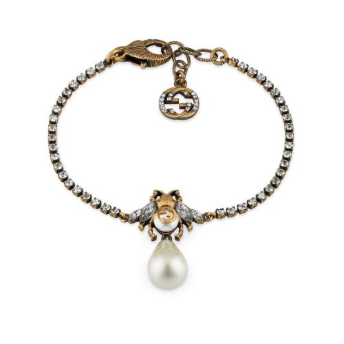  GUCCI古驰 22年秋冬 女士 珍珠蜜蜂手镯 629919 J1D51 8516