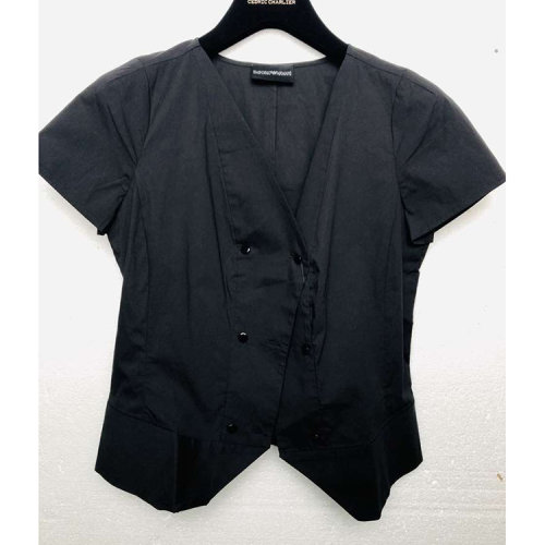 Emporio Armani/安普里奥阿玛尼黑色女士短袖T恤L2C01T L2319 999  瑕疵折扣