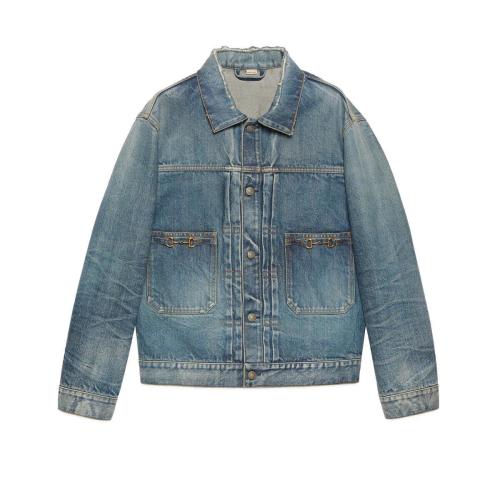  GUCCI古驰 22年秋冬 男士 饰马衔扣牛仔夹克 669602 XDBR5 4759