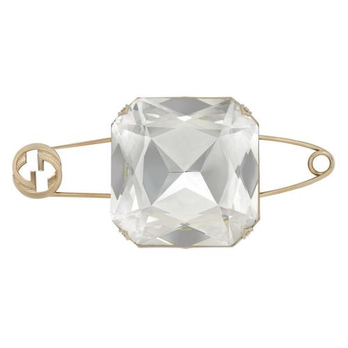  GUCCI古驰 22年秋冬 男士 互扣式双G水晶胸针 716116 J1D50 8031